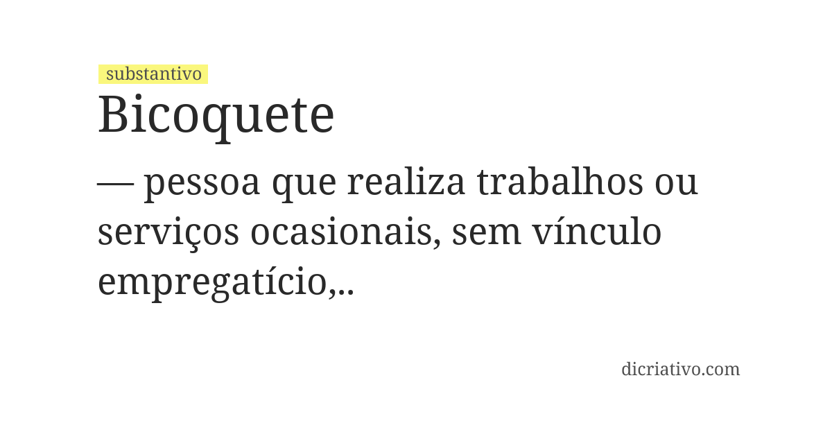 Significado de bicoquete