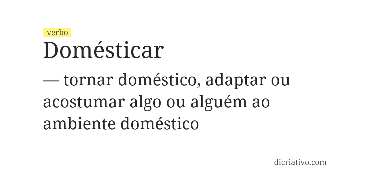 Significado de domésticar
