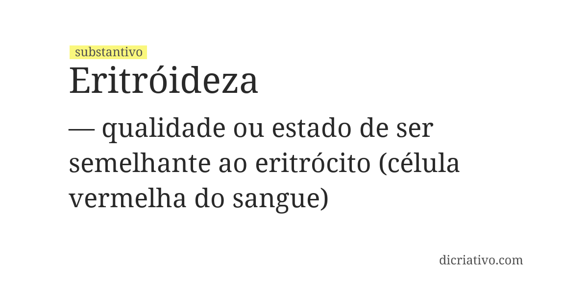 Significado de eritróideza