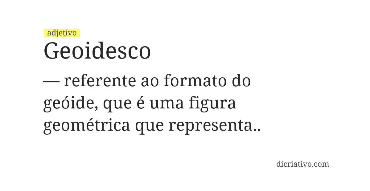 Significado de geoidesco