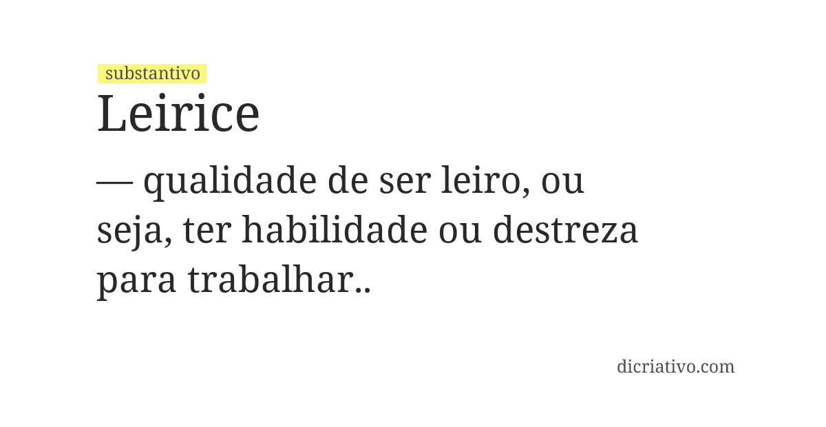 Significado de leirice
