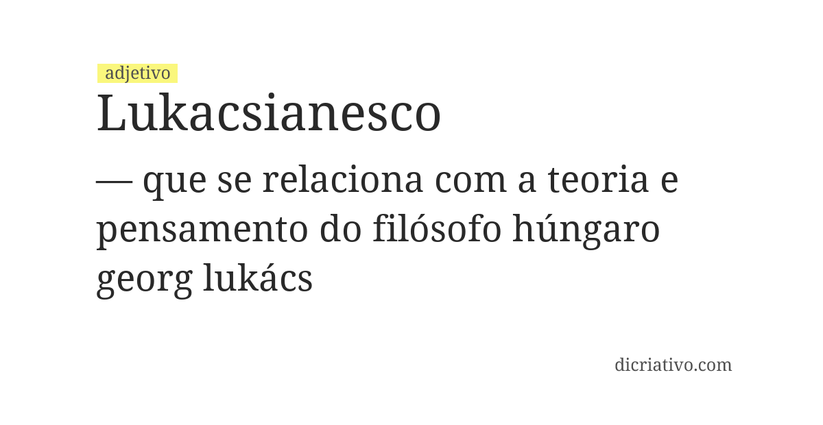 Significado de lukacsianesco