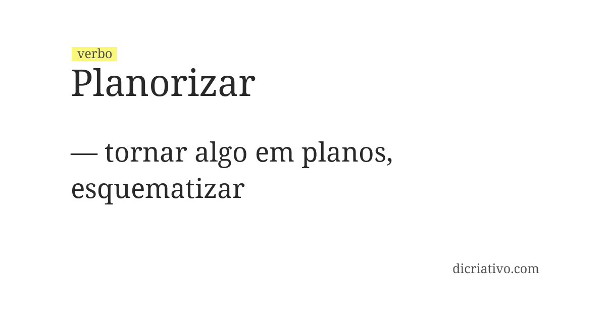 Significado de planorizar