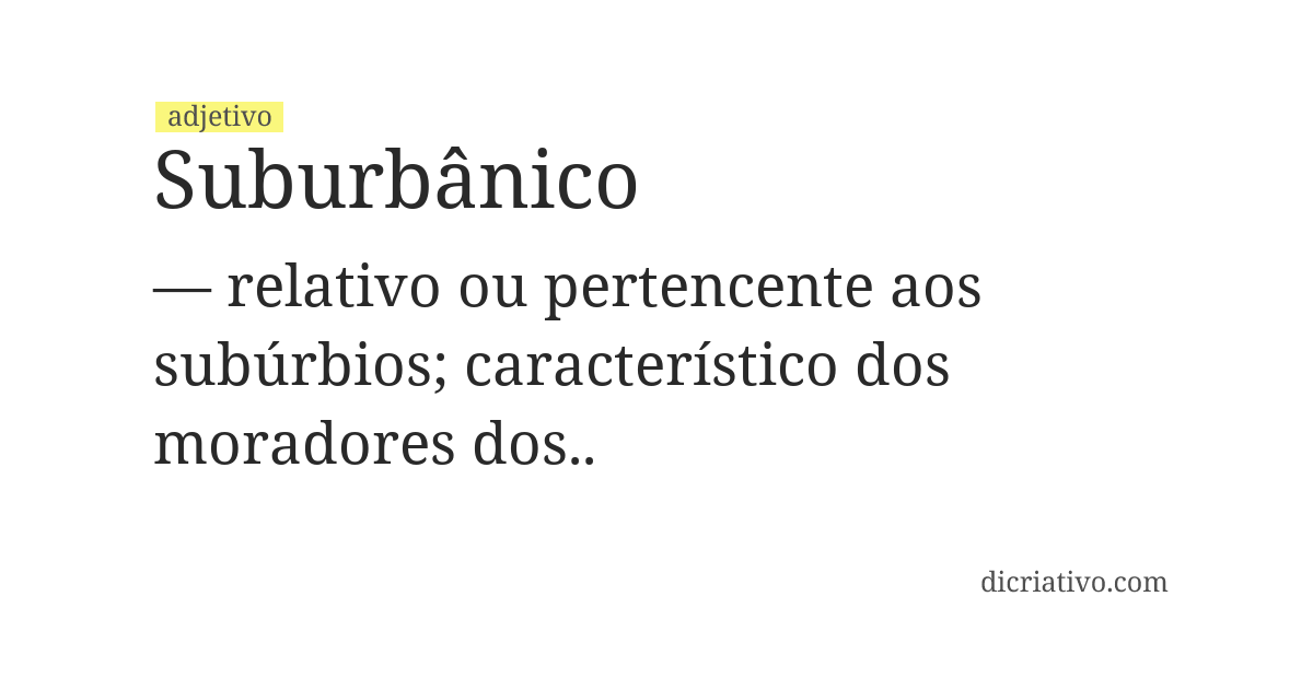 Significado de suburbânico