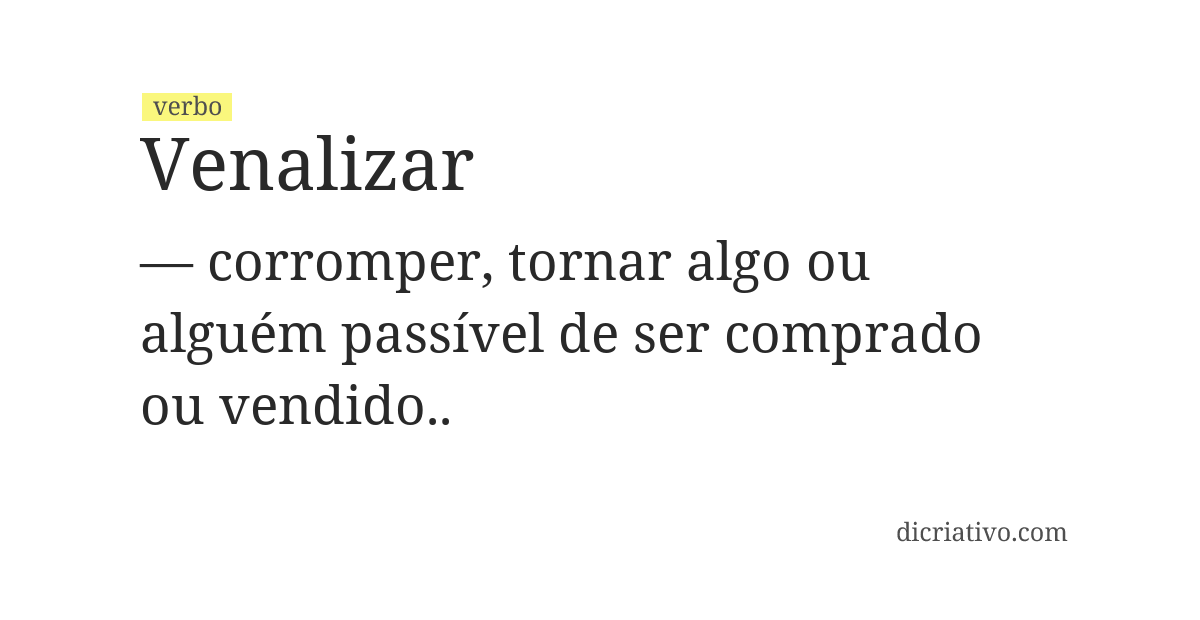 Significado de venalizar