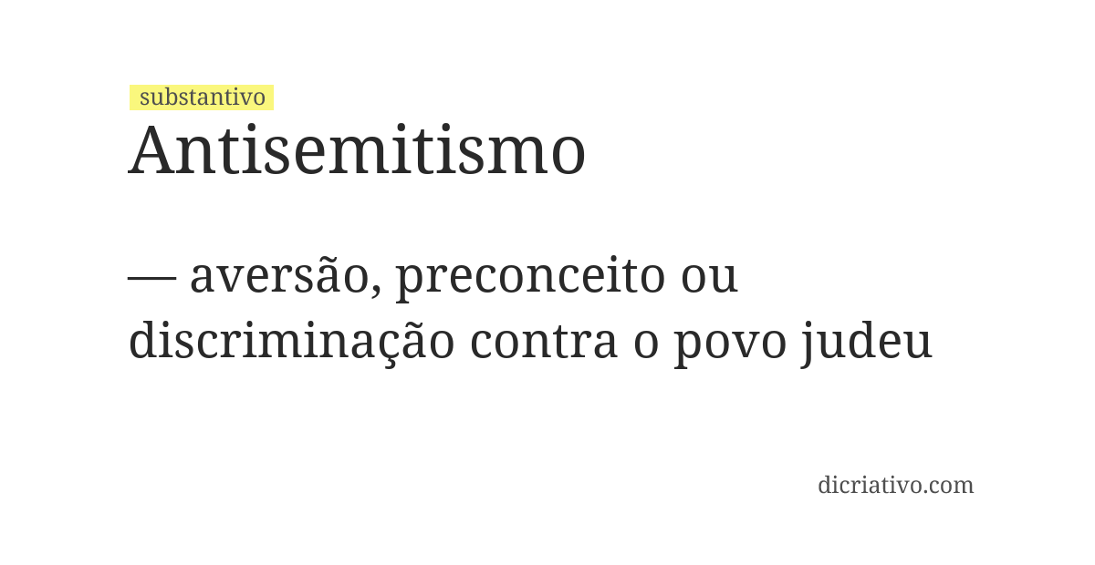 Significado de antisemitismo