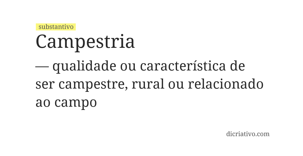 Significado de campestria