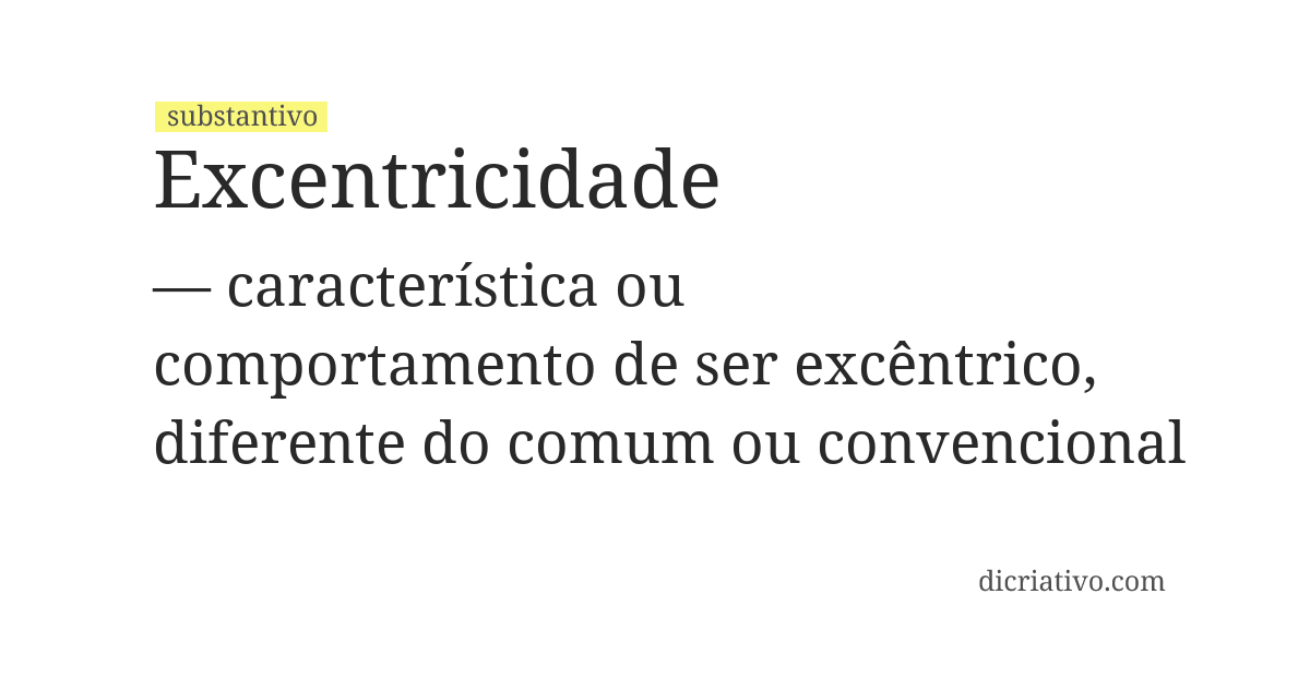 Significado de excentricidade