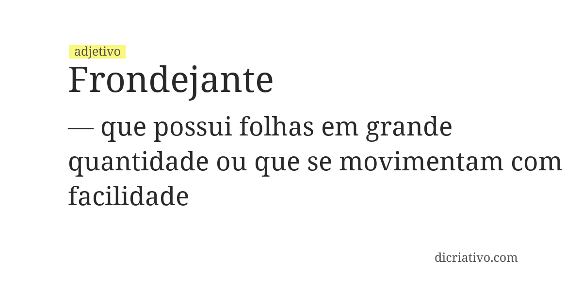 Significado de frondejante