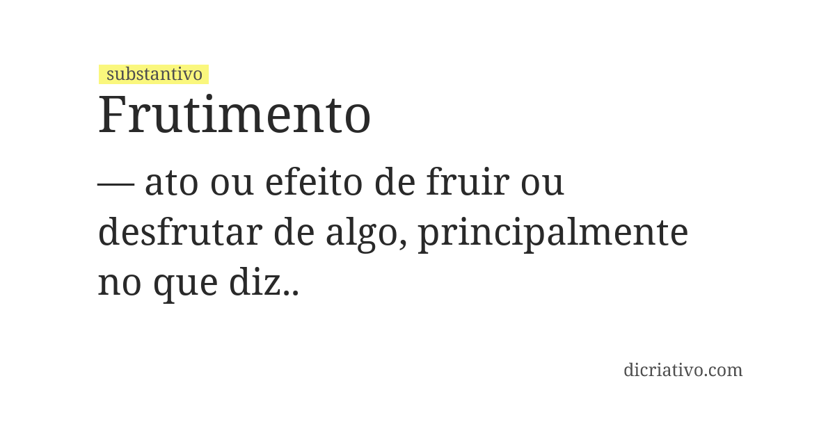 Significado de frutimento