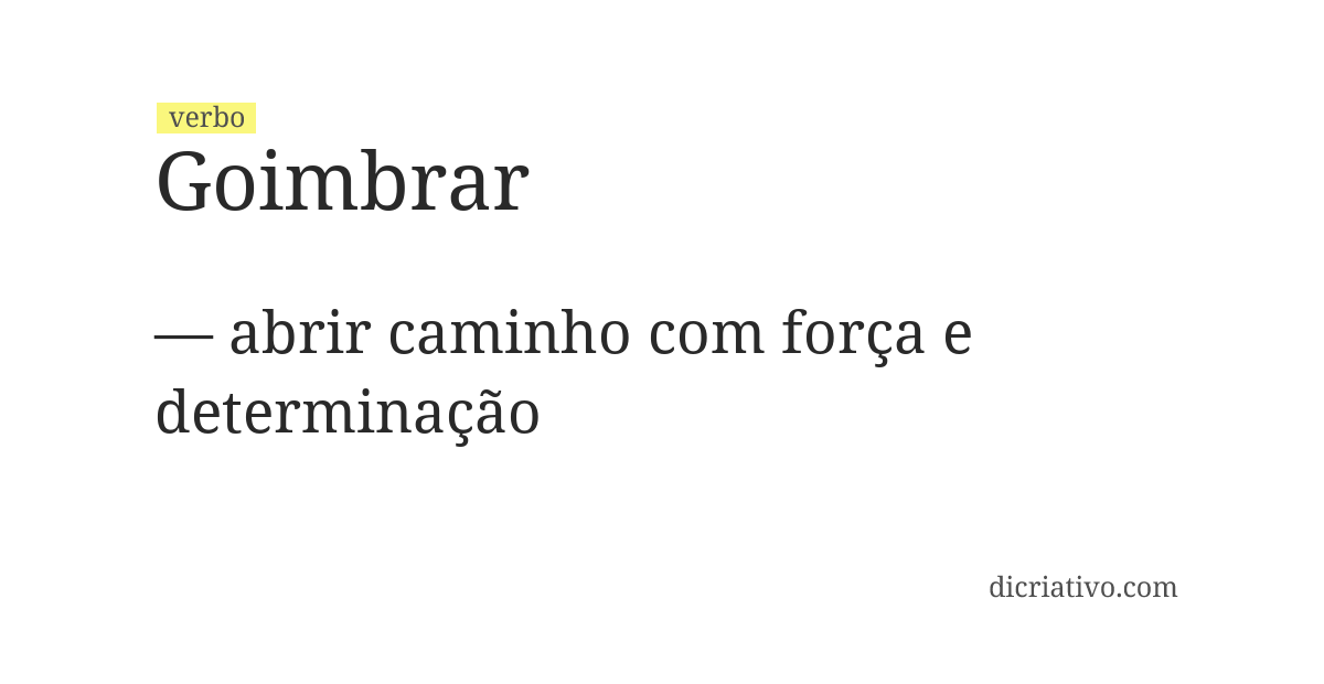 Significado de goimbrar