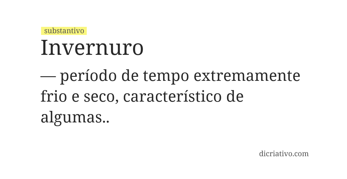 Significado de invernuro