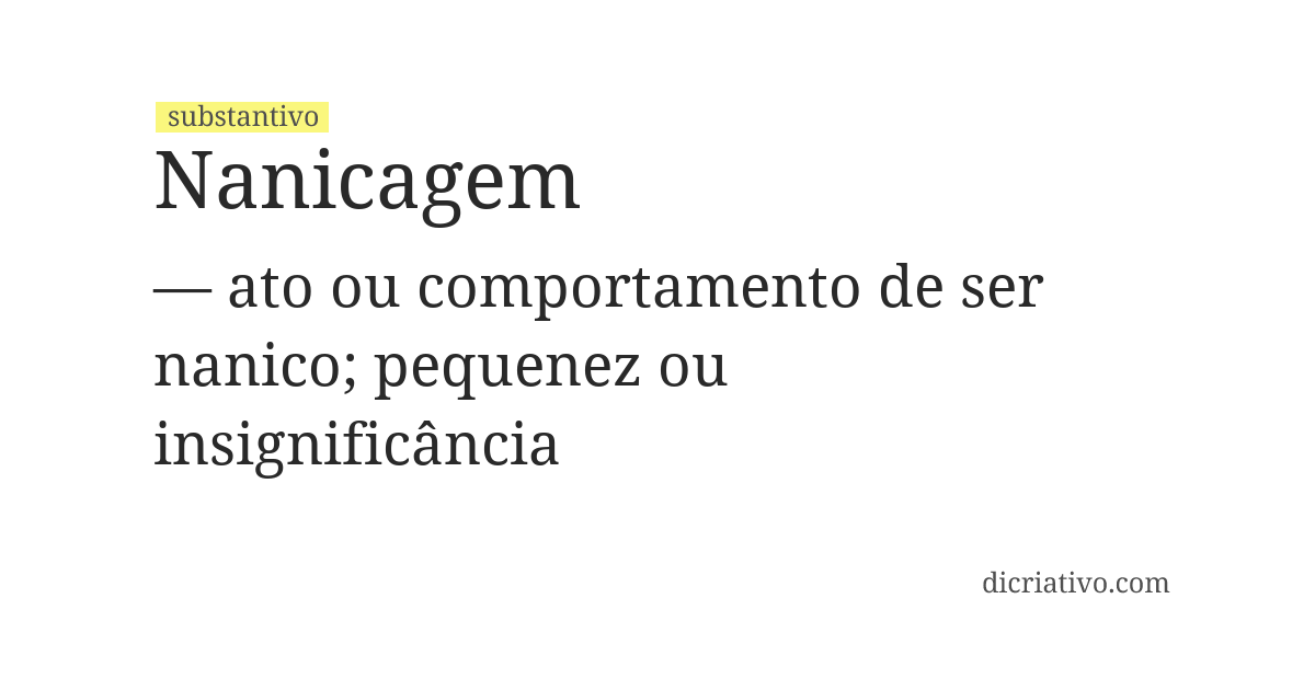 Significado de nanicagem