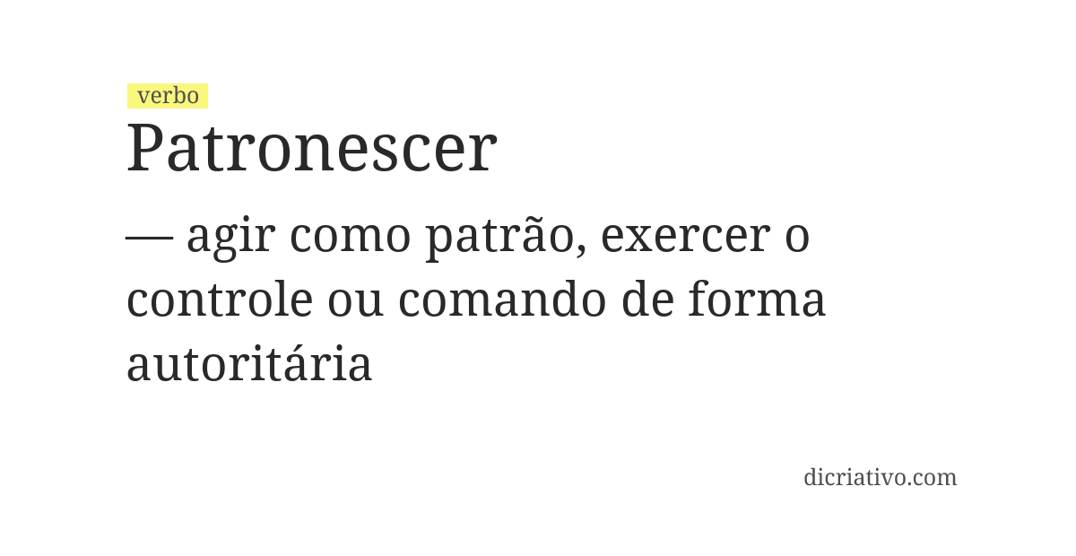 Significado de patronescer