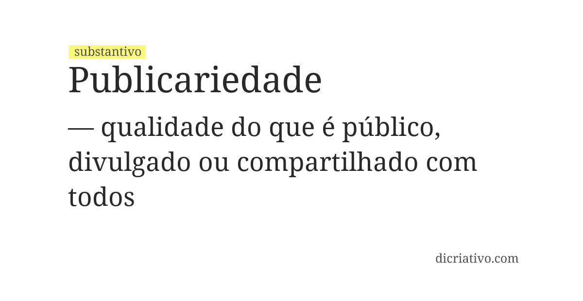 Significado de publicariedade