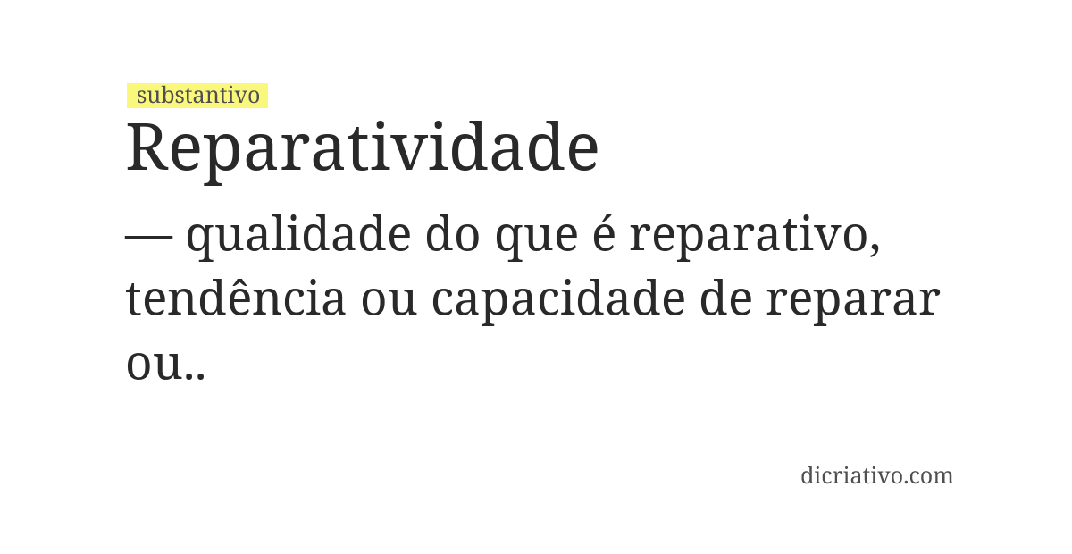 Significado de reparatividade