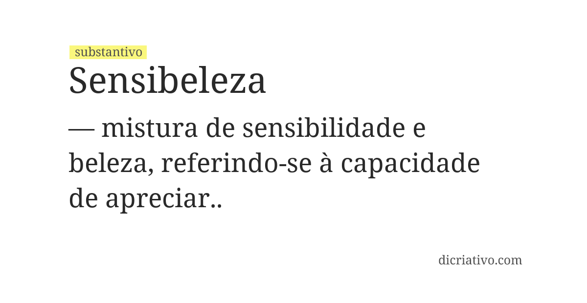 Significado de sensibeleza