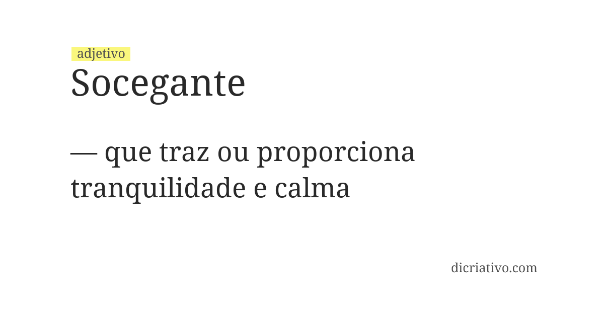 Significado de socegante