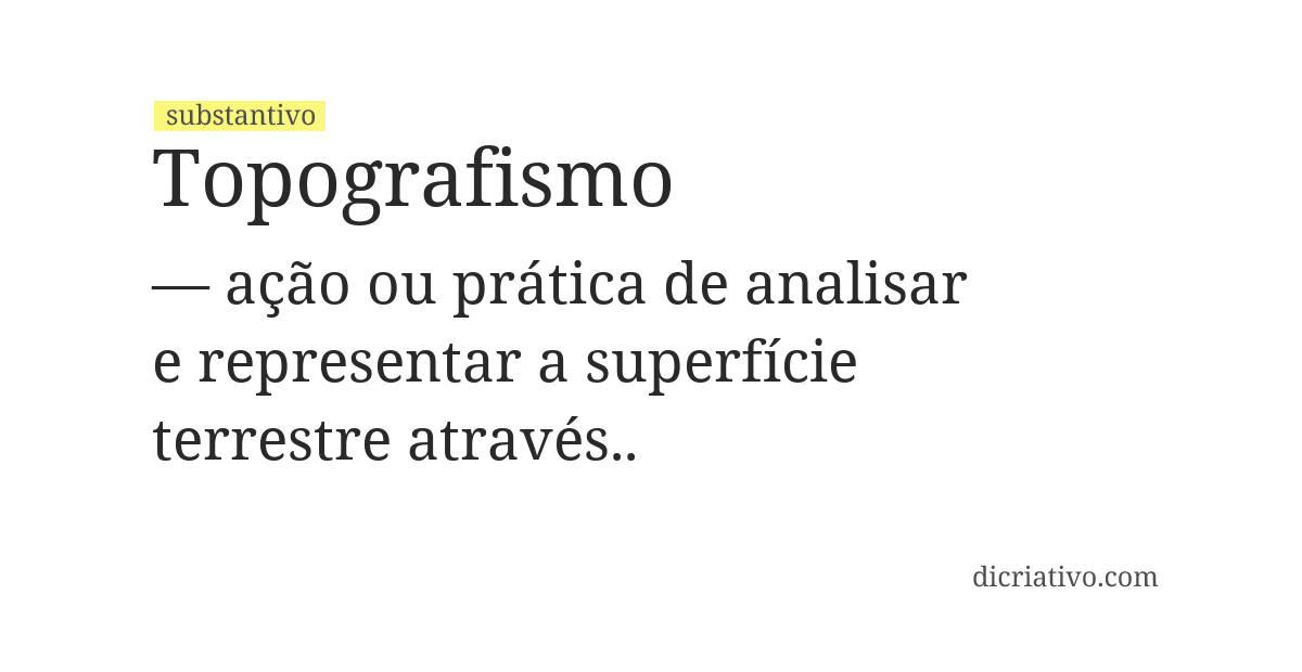 Significado de topografismo