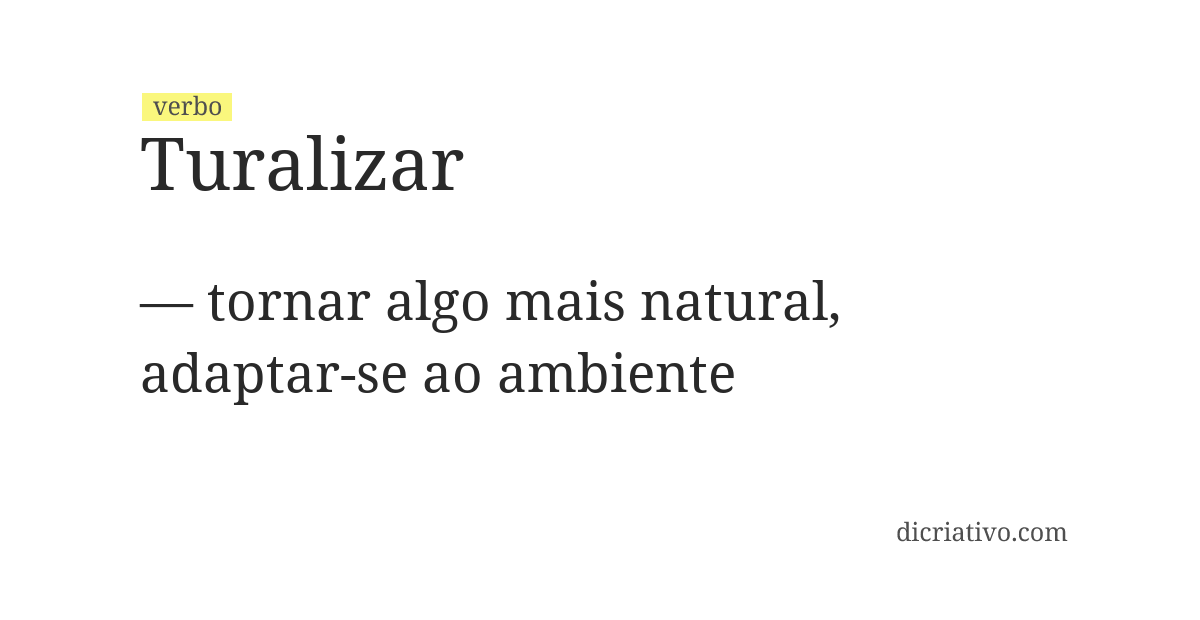 Significado de turalizar