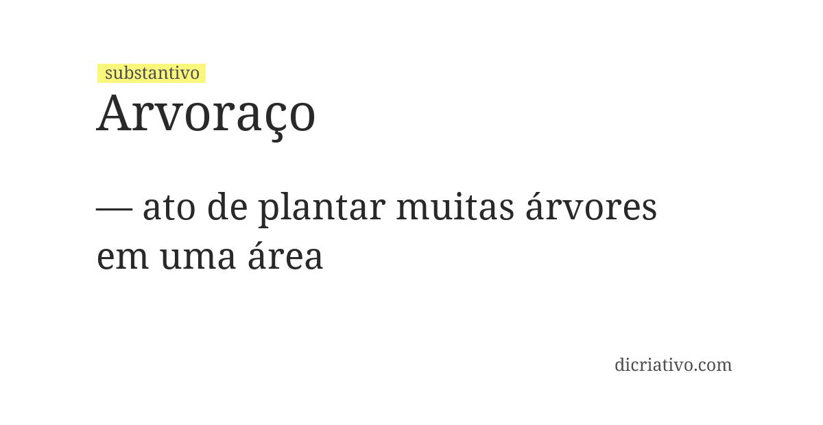 Significado de arvoraço