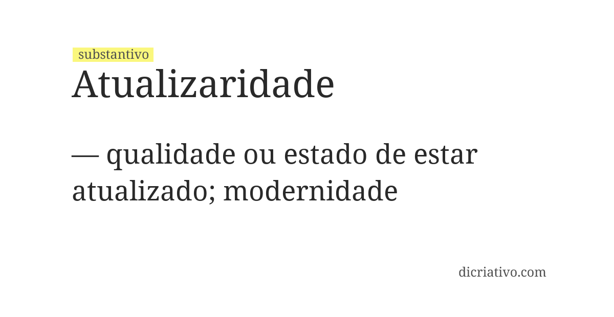 Significado de atualizaridade