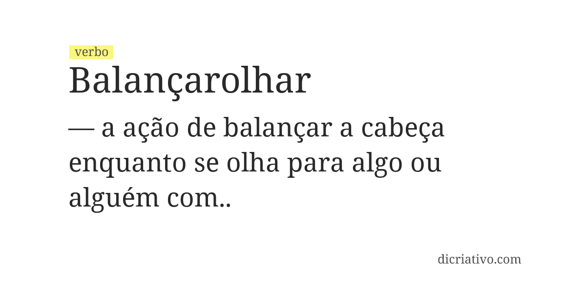 Significado de balançarolhar