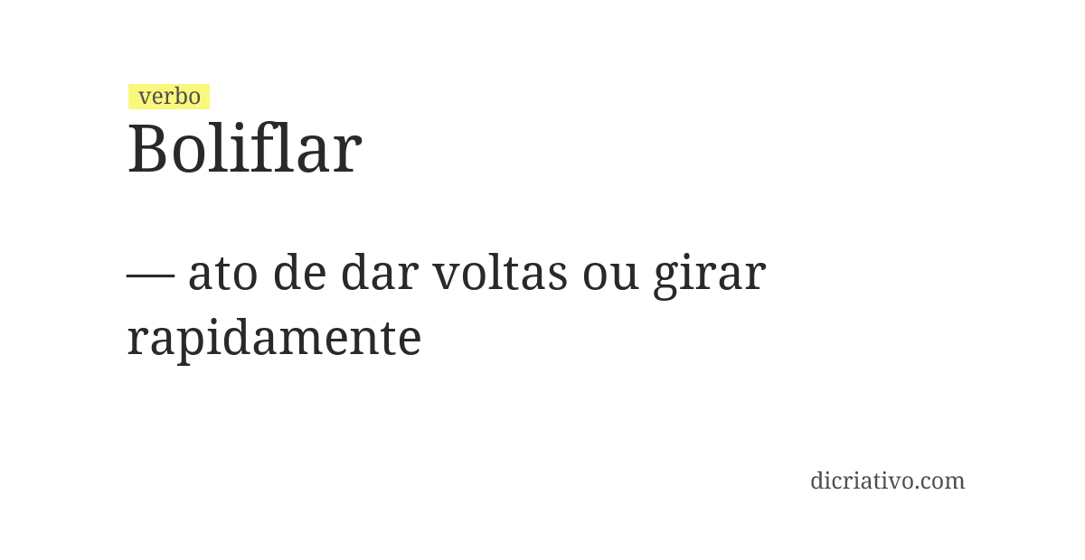 Significado de boliflar