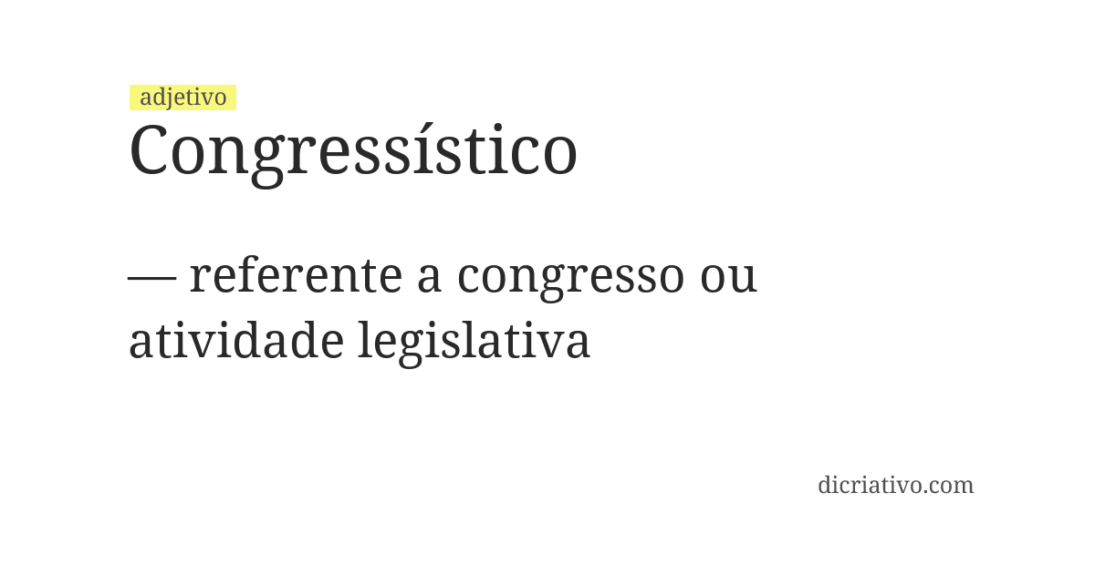 Significado de congressístico