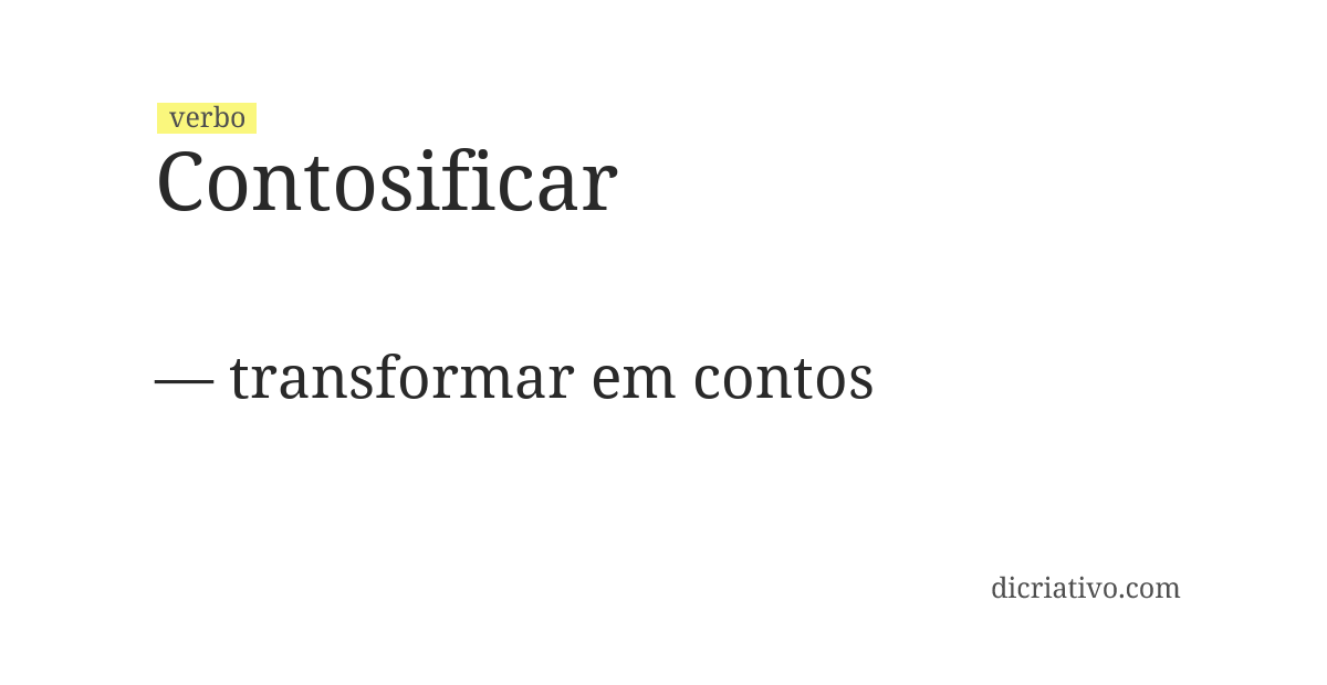 Significado de contosificar