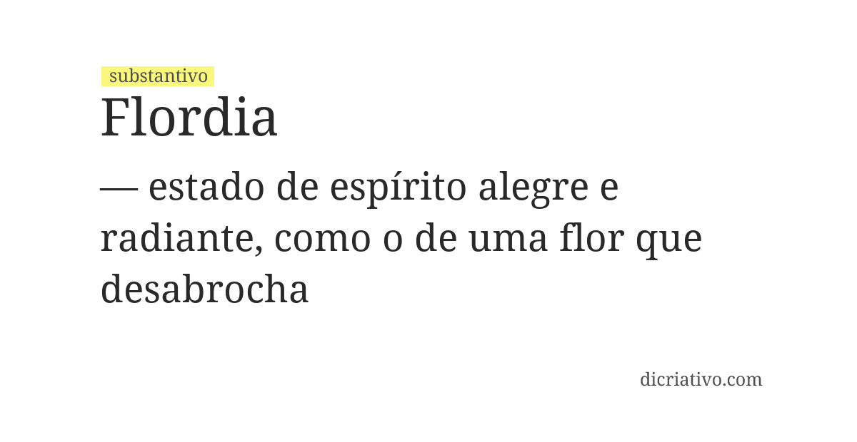 Significado de flordia