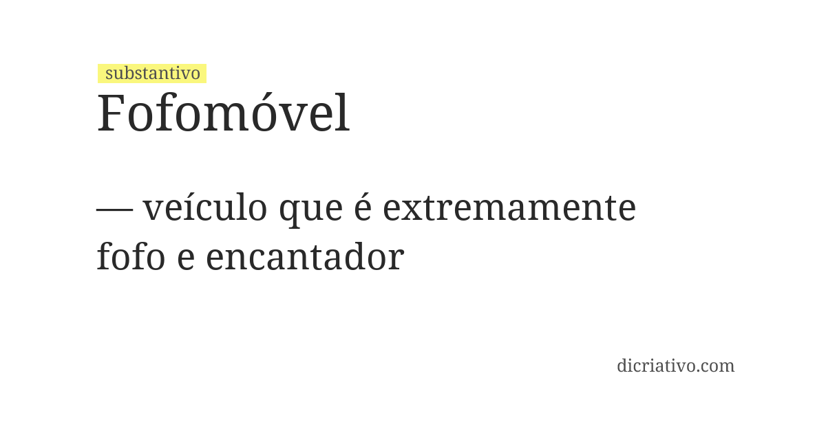 Significado de fofomóvel