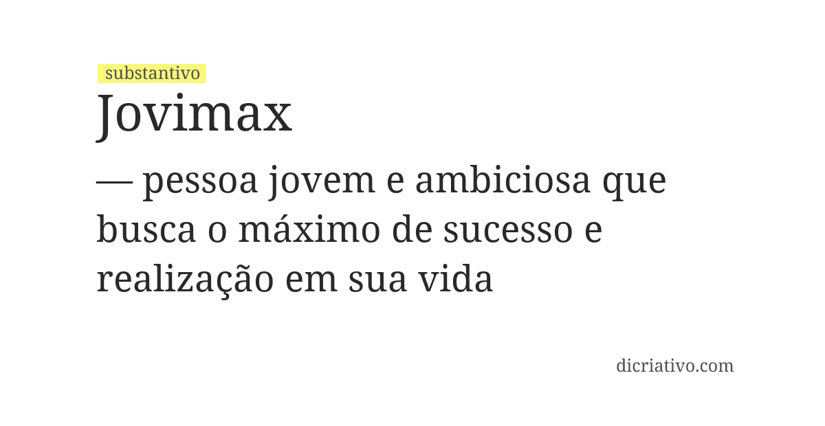 Significado de jovimax