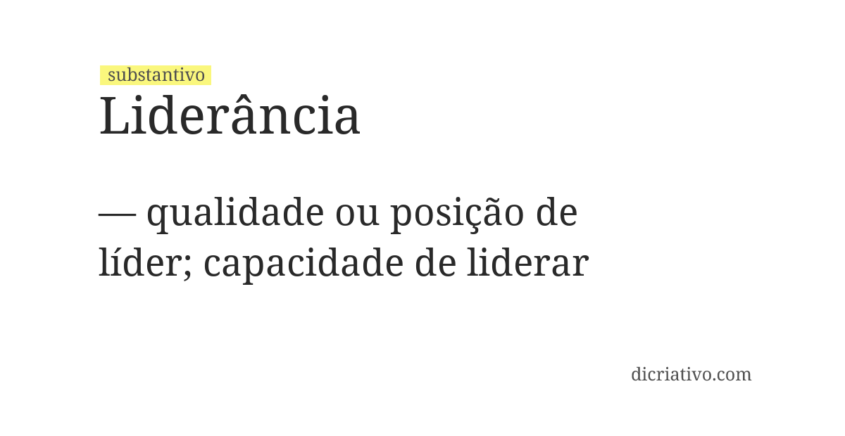 Significado de liderância