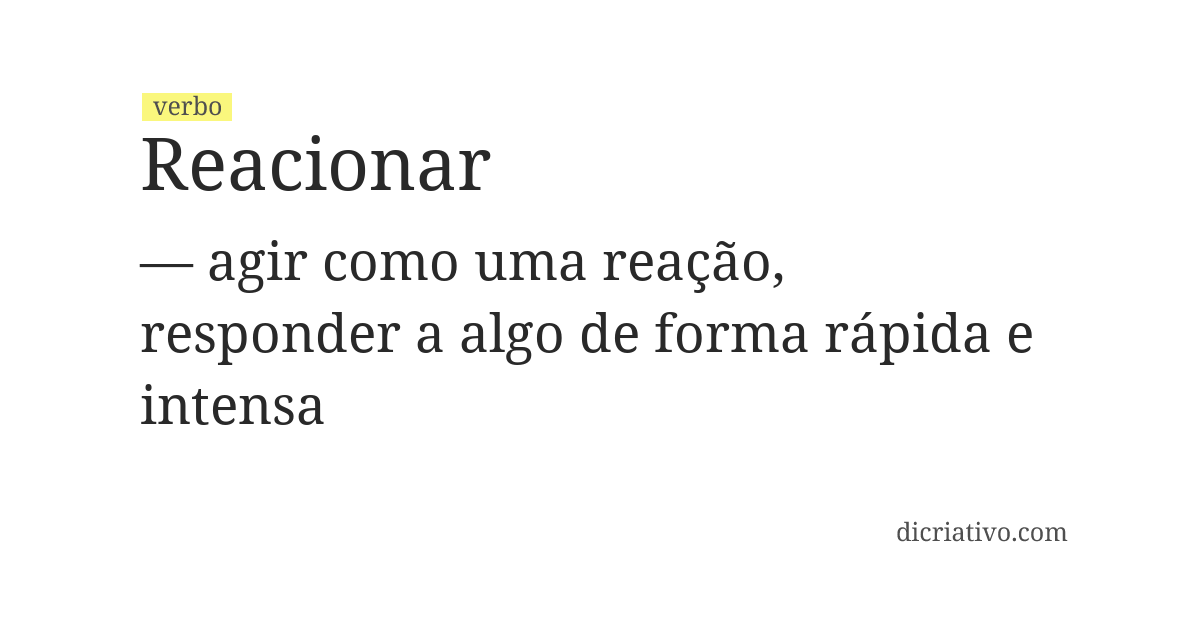 Significado de reacionar