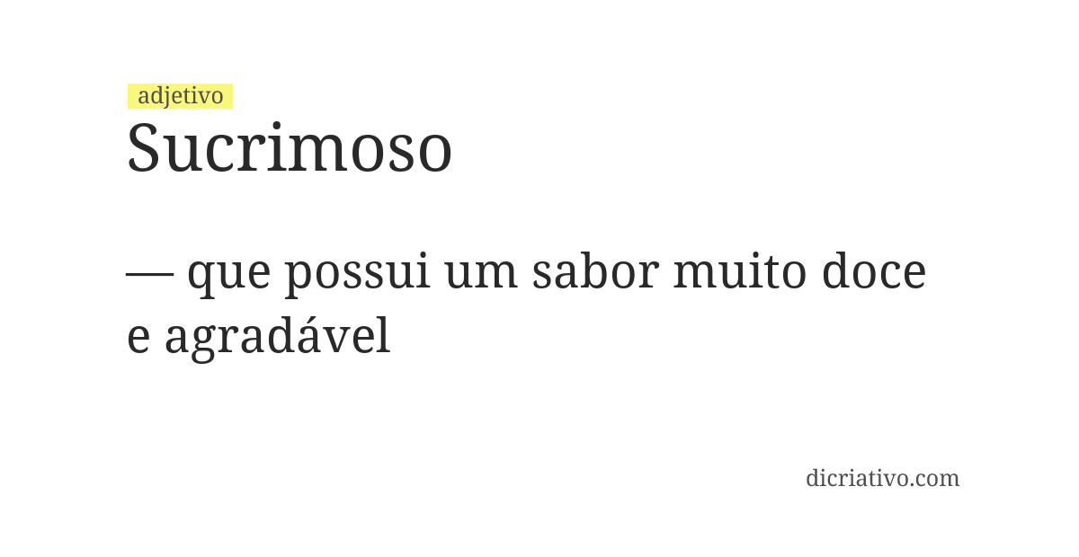 Significado de sucrimoso