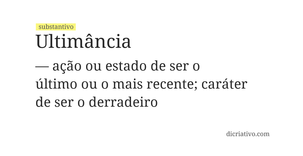 Significado de ultimância