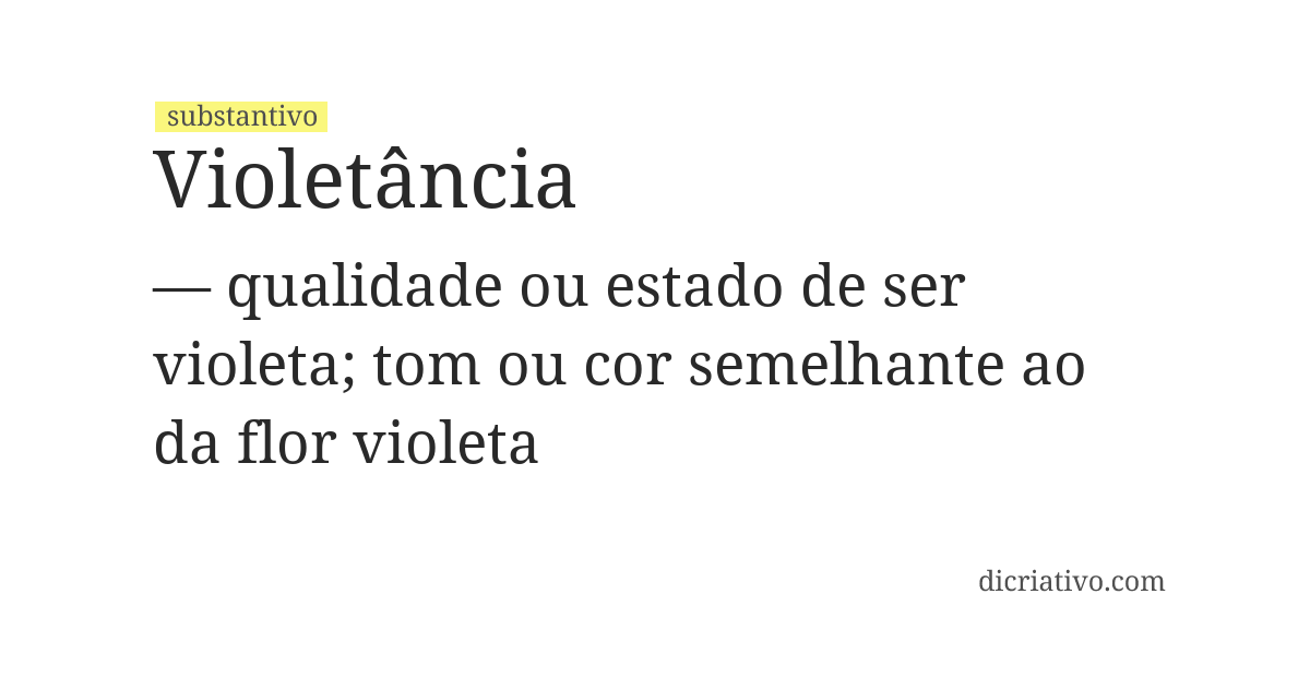 Significado de violetância