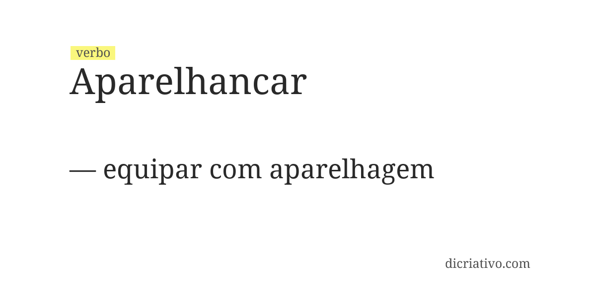 Significado de aparelhancar