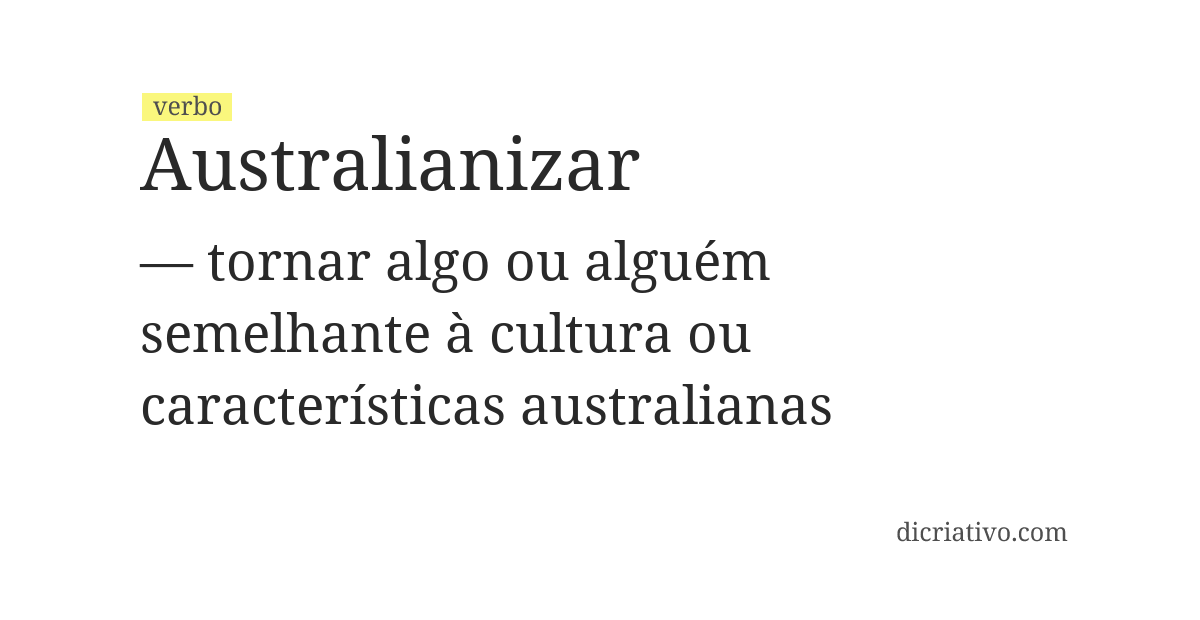 Significado de australianizar