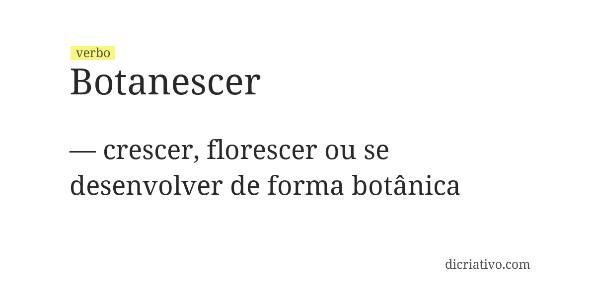 Significado de botanescer