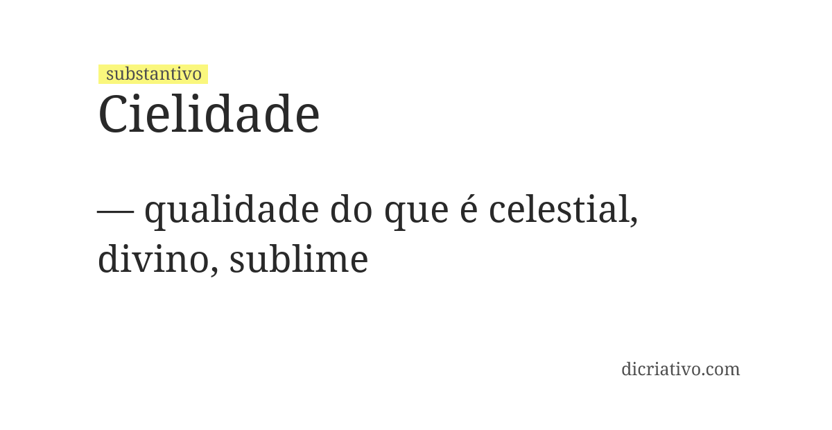 Significado de cielidade