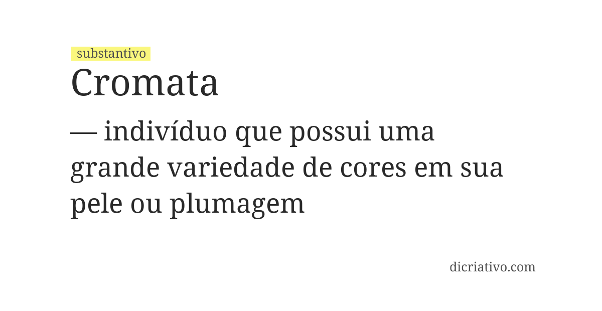 Significado de cromata