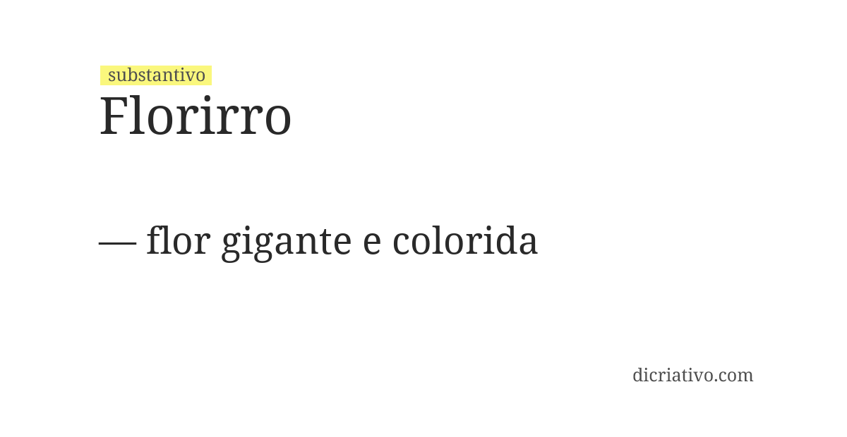 Significado de florirro