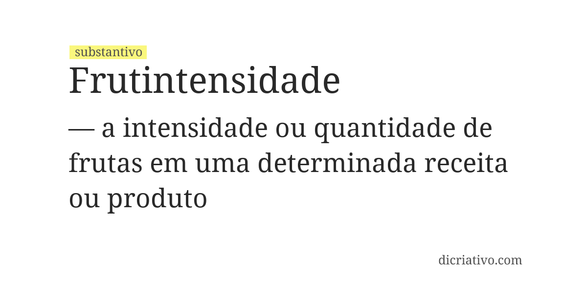 Significado de frutintensidade