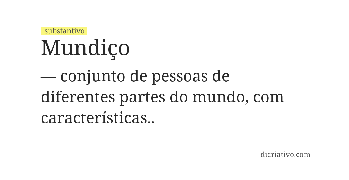 Significado de mundiço