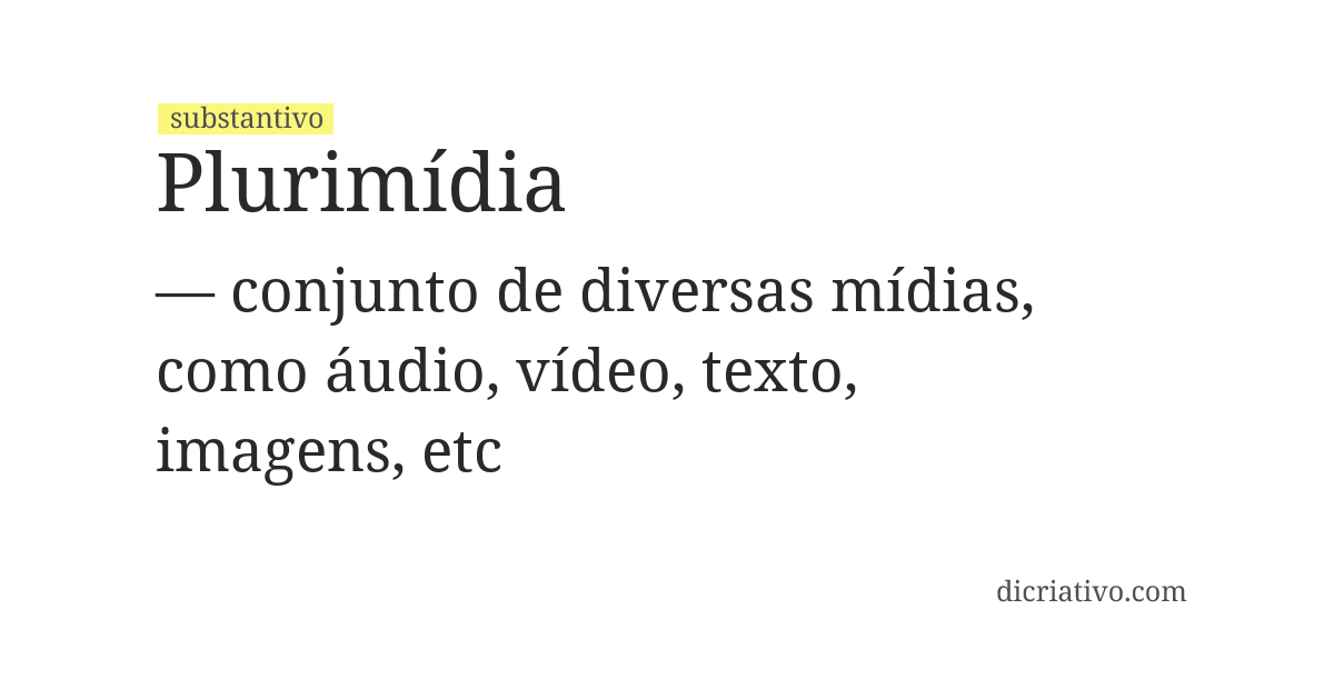 Significado de plurimídia