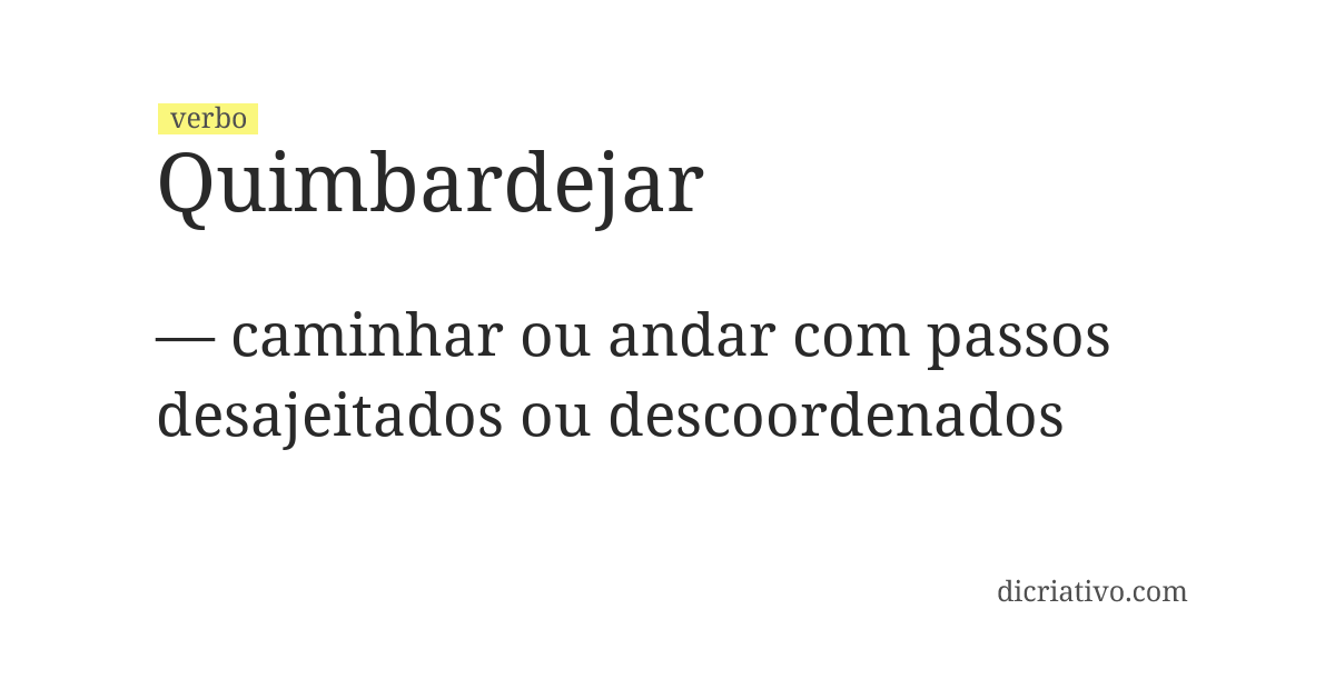 Significado de quimbardejar