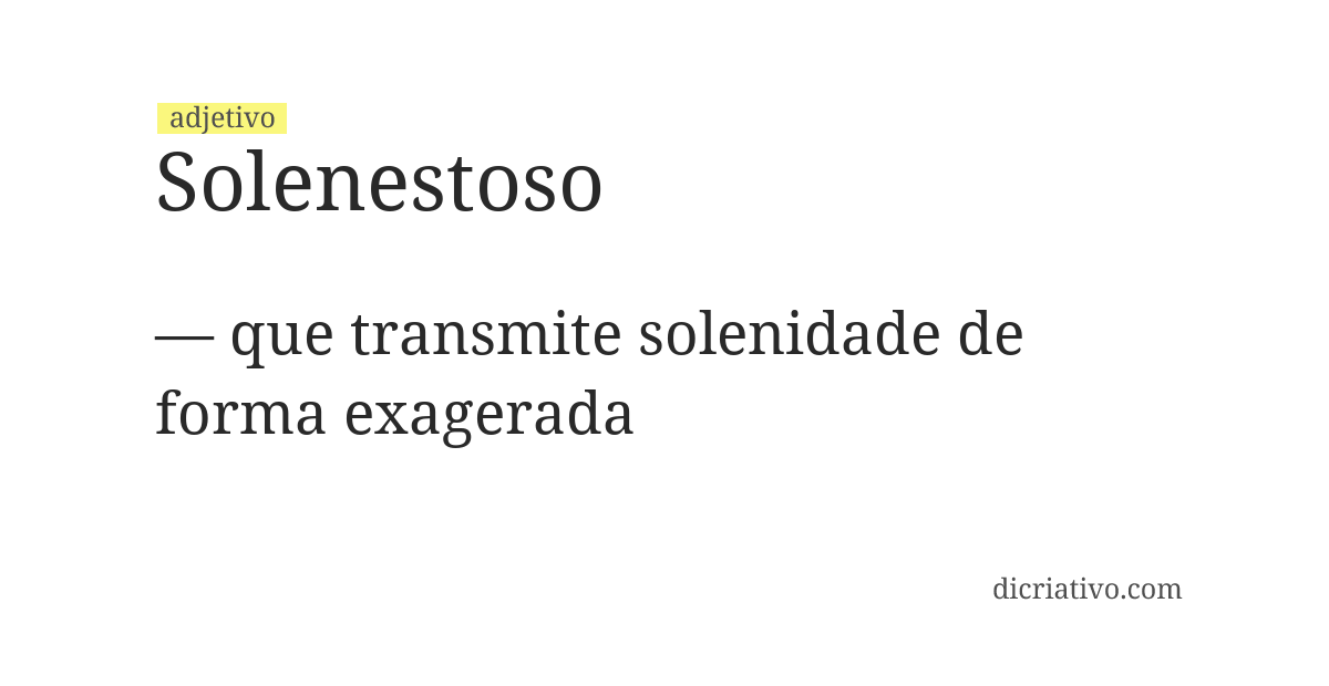 Significado de solenestoso
