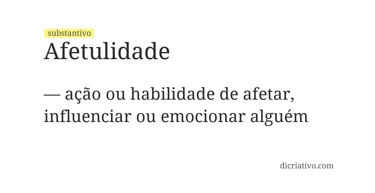 Significado de afetulidade